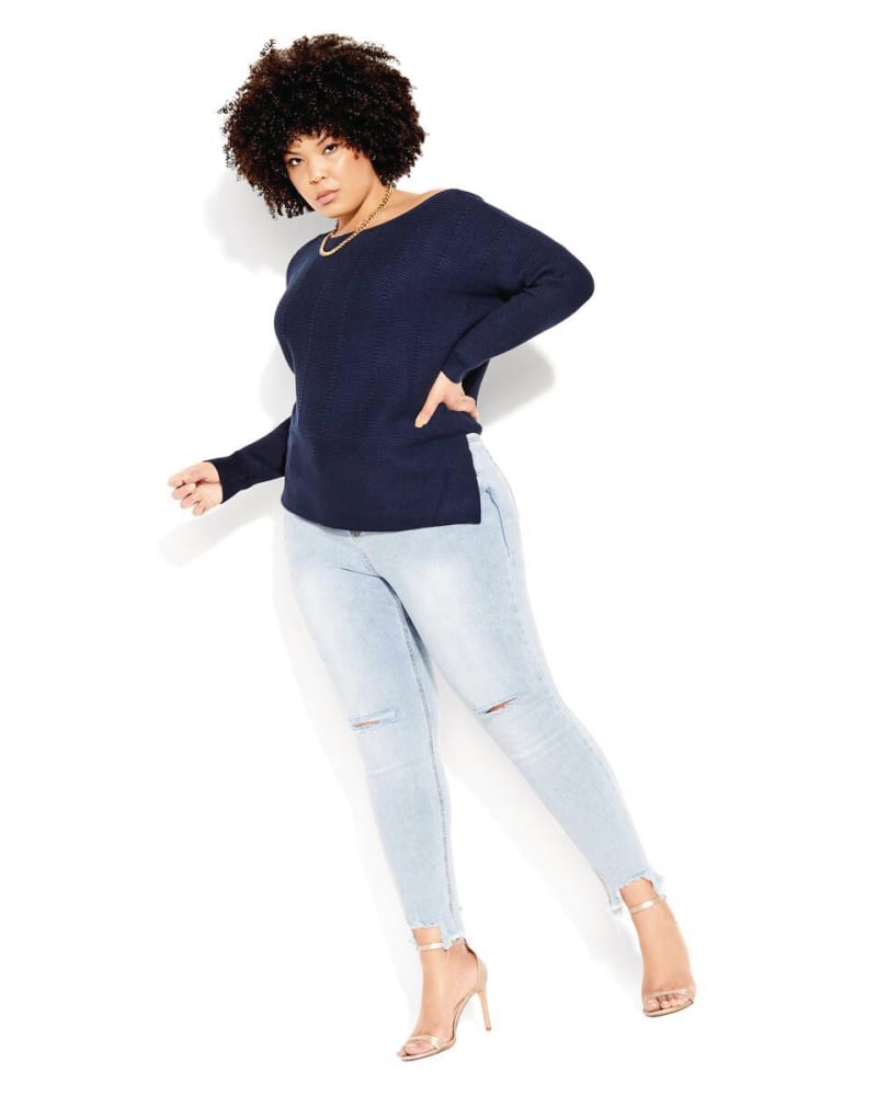 Plus size model wearing Lean In Sweater by City Chic | Dia&Co | dia_product_style_image_id:172189